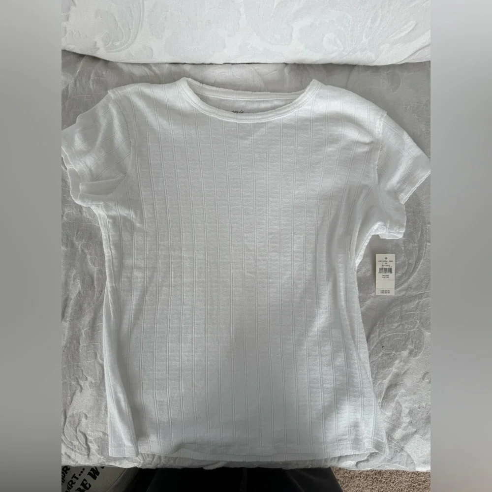 NWT aerie white pointelle tee xxs - Picture 1 of 3